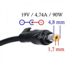 Akyga polnilec za prenosne računalnike 19V/4,74A/90W 4,8x1,7 mm za HP