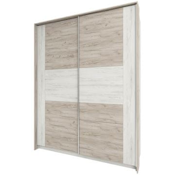 nabbi Omara z drsnimi vrati Malbo W-1800 - sivi hrast craft / beli hrast craft