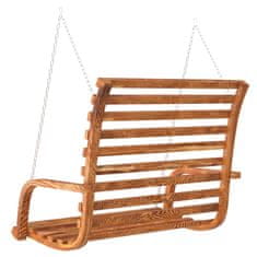 Vidaxl Gugalna klop trden ukrivljen les s tikovino 126x63x92 cm