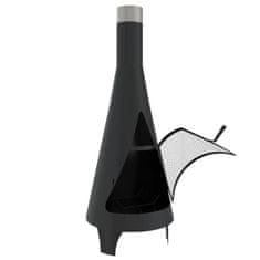 Vidaxl Vrtna peč z grebljico 45x45x122 cm jeklo