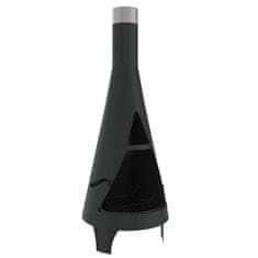 Vidaxl Vrtna peč z grebljico 45x45x122 cm jeklo