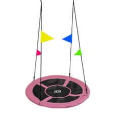 Aga Viseči gugalni obroč 90 cm Roza z zastavicami
