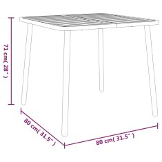 shumee Vrtna miza antracitna 80x80x71 cm jeklo