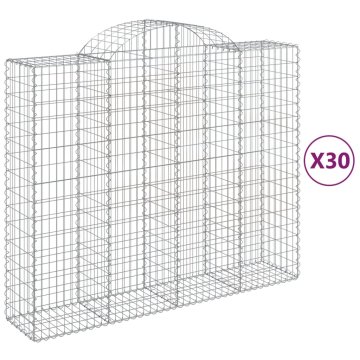 Vidaxl Obokane gabion košare 30kosi 200x50x160/180 cm pocinkano železo