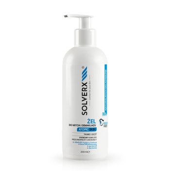 SOLVERX gel za čiščenje obraza in odstranjevanje ličil za atopično kožo 200 ml