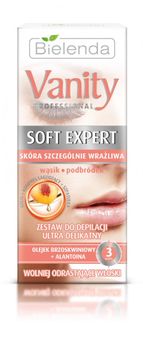 Bielenda Prof. Bielenda Vanity Soft Expert set za ultra nežno odstranjevanje dlak na obrazu 15 ml