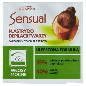 Joanna Sensual trakovi za odstranjevanje dlak na obrazu - za močne dlake 1 paket - 16 kosov