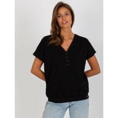 RELEVANCE Ženska bluza z izrezom v obliki črke V LISA črna RV-BZ-8827.95_398608 S-M