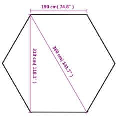 Vidaxl Zložljiv šotor šestkoten temno moder 3,6x3,1 m