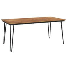 shumee Vrtna miza z nogami V oblike 180x90x75 cm trden akacijev les