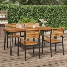 shumee Vrtna miza z nogami V oblike 180x90x75 cm trden akacijev les