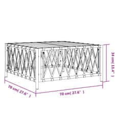 Vidaxl Vrtna miza bela 70x70x34 cm tkanina