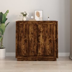 Vidaxl Komoda dimljeni hrast 80x34x75 cm inženirski les