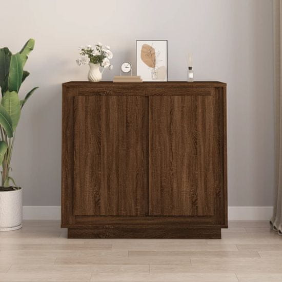 Vidaxl Komoda rjav hrast 80x34x75 cm inženirski les