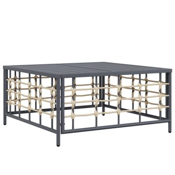 Vidaxl Vrtna miza antracitna 70x70x34 cm poli ratan