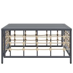 Vidaxl Vrtna miza antracitna 70x70x34 cm poli ratan