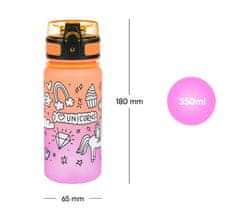 BAAGL Steklenička za pitje iz Tritana Gradient Unicorn, 350 ml