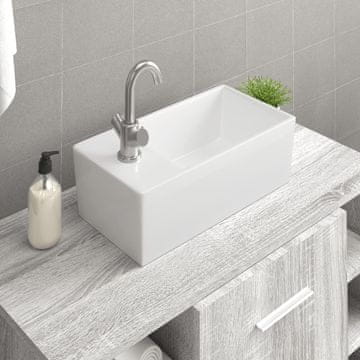 Vidaxl vidaXL Umivalnik, bel, 48x25x15 cm, keramičen