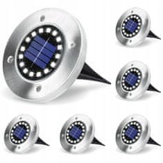 LUMILED 6x Solarna vrtna svetilka LED do zeme HELIS 16×LED 1W 4000K Nevtralno bela