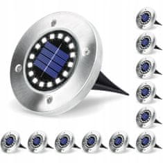 LUMILED 12x Solarna vrtna svetilka LED do zeme HELIS 16×LED 1W 4000K Nevtralno bela