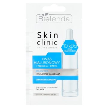 Bielenda Skin Clinic Professional vlažilna in pomirjujoča maska s hialuronsko kislino 8 g