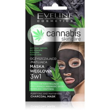 Eveline Eveline Cannabis Skin Care 3-v-1 maska z ogljem 7 ml