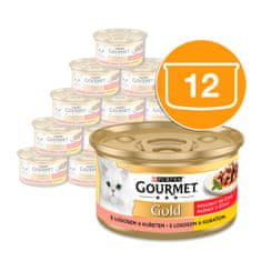 Gourmet GOLD losos in piščanec v soku 12x85 g