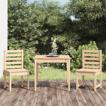 Vidaxl vidaXL 3-delni vrtni bistro set, masiven borov les