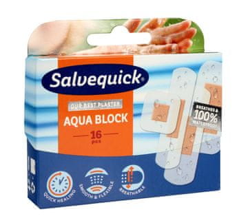ORKLA Salvequick Aqua Block obliži 1 paket - 16 kosov