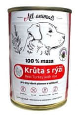 All Animals Vse živali DOG Mleti puran z rižem 400g