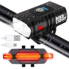Dexxer Set akumulatorske kolesarske svetilke 6 CREE LED + zadnja luč