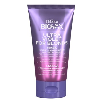L'Biotica Biovax Ultra Violet for Blonds intenzivna regeneracijska in barvna maska za blond in sive lase 150 ml