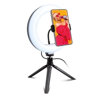 selfie obroč z lučko in stojalom, 20 cm