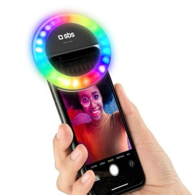 selfie obroč z lučko RGB