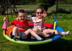 Aga Viseči gugalni obroč 110 cm Šestbarvni z zastavami