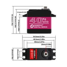 YUNIQUE GREEN-CLEAN DS3240 7.4V 40KG Digitalni servomotor z 25T kamerami za model robotskega tovornjaka Baja Car 1/10 (180 stopinj)