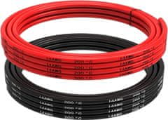 YUNIQUE GREEN-CLEAN 14 AWG Fleksibilna električna žica 5 metrov [2,5 m črna in 2,5 m rdeča] Pločevinka bakrena žica kabel Visoka temperaturna odpornost