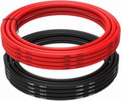 YUNIQUE GREEN-CLEAN Silikonski kabel 12 AWG Fleksibilna električna žica 5 metrov [2,5 m črna in 2,5 m rdeča] Pločevinka bakrena žica kabel Visoka temperaturna odpornost