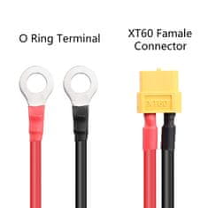 YUNIQUE GREEN-CLEAN XT60 A O Obročni terminalski kabel, XT60 ženski O obročni konektorski kabel, z 1Mt 12AWG silikonsko žico, za RC Lipo Baterija FPV Drone Racing (1Mt)