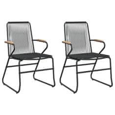 Vidaxl Vrtni stoli 2 kosa črni 58x59x85,5 cm PVC ratan
