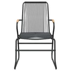 Vidaxl Vrtni stoli 2 kosa črni 58x59x85,5 cm PVC ratan