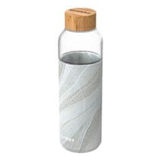 QUOKKA FLOW Steklena steklenica s silikonsko površino WHITE STONE, 660ml, 40002