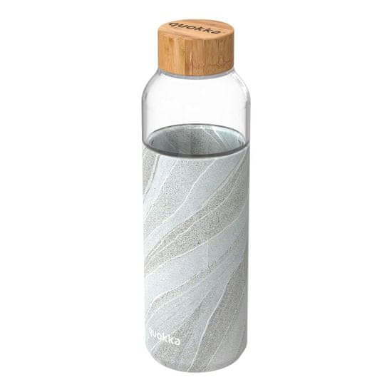 QUOKKA Flow, Steklena steklenica s silikonsko površino WHITE STONE, 660ml, 40002