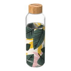 QUOKKA FLOW Steklena steklenica s silikonsko površino AUTUMN LEAVES, 660ml, 40001