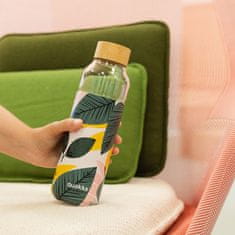QUOKKA FLOW Steklena steklenica s silikonsko površino AUTUMN LEAVES, 660ml, 40001