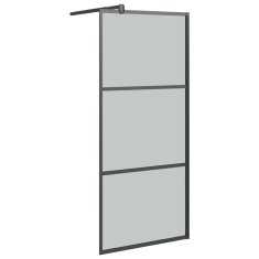 Vidaxl Pregrada za tuš 80x195 cm temno ESG steklo črna