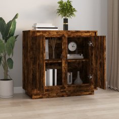Vidaxl Komoda dimljeni hrast 80x34x75 cm inženirski les