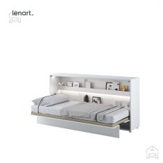 Trianova Postelja v omari Lenart - Bed Concept 06 - 90x200 cm - bela sijaj 