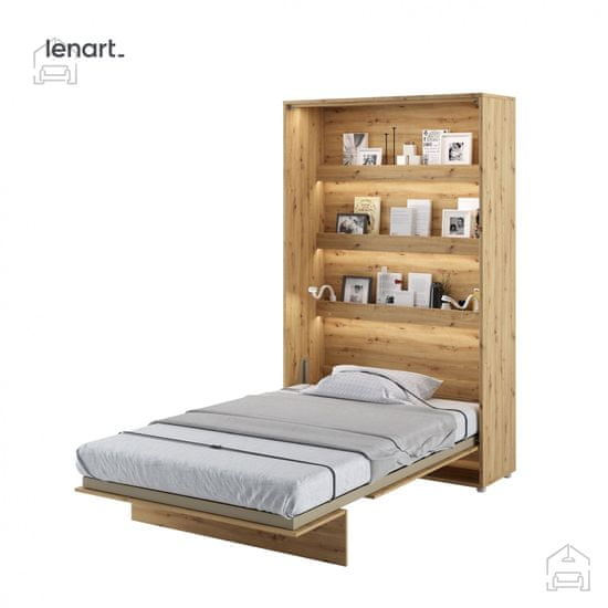 Trianova Postelja v omari Lenart - Bed Concept 02 - 120x200 cm - artisan hrast