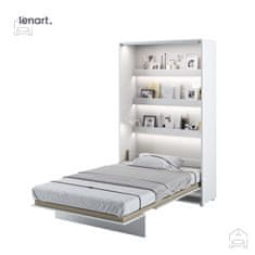 Trianova Postelja v omari Lenart - Bed Concept 02 - 120x200 cm - bela sijaj 